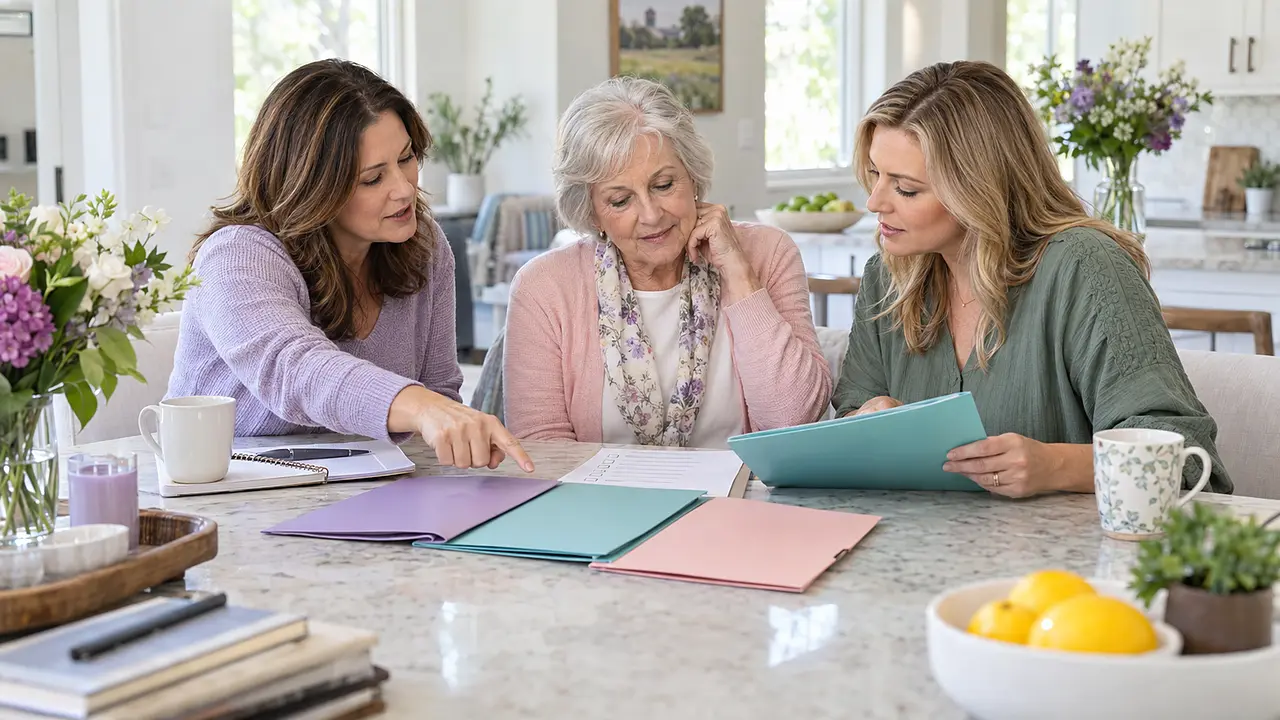 White family and support professional naturally comparing CDS, Agency Option, and SRO choices