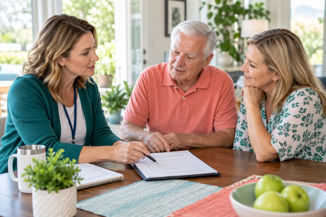 A family reviews a home-support plan together while waiting for a Texas Medicaid waiver decision